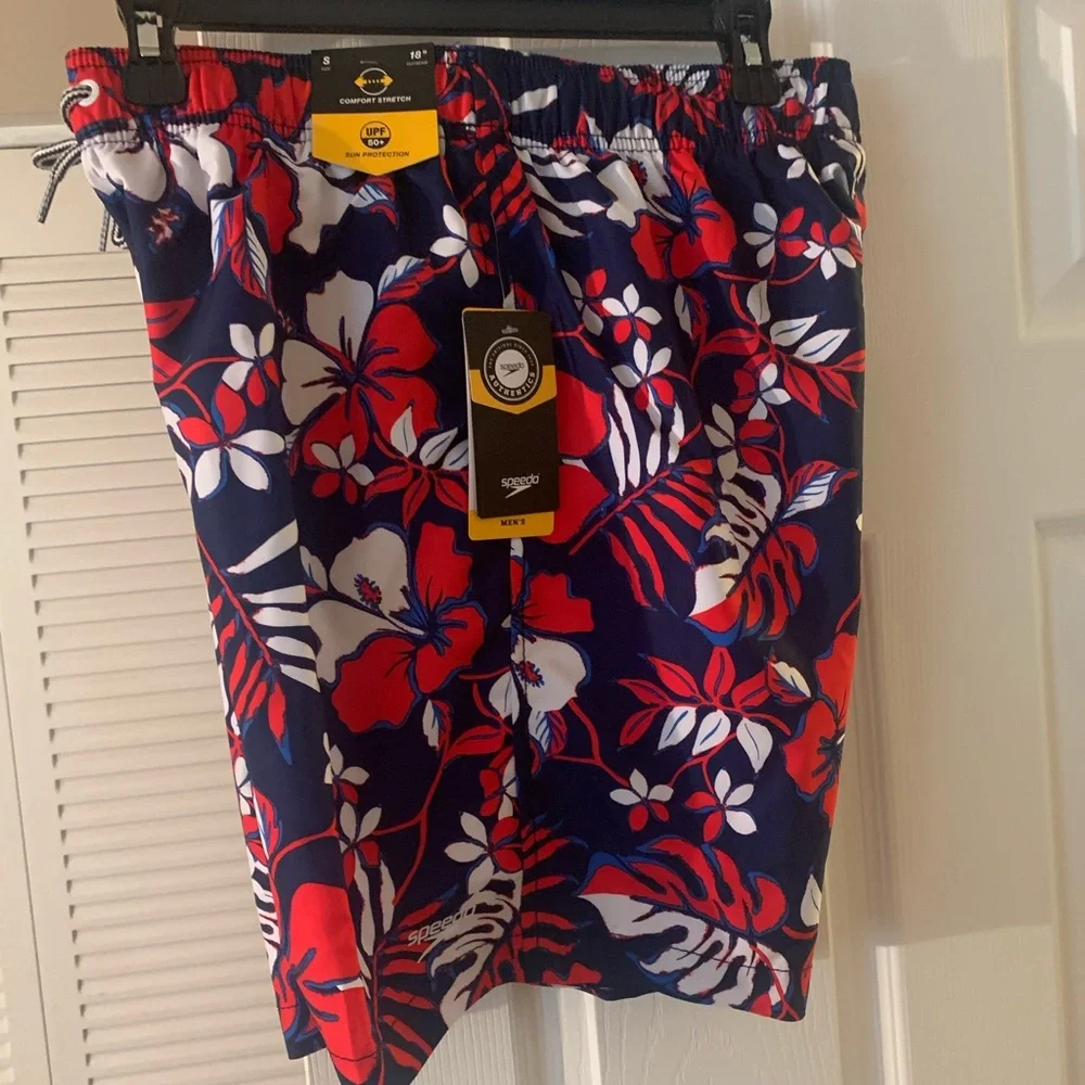 Speedo Men's Comfort stretch UPF 50 Mesh Line Swimming trunks Size SMALL NWT. - Picture 4 of 6